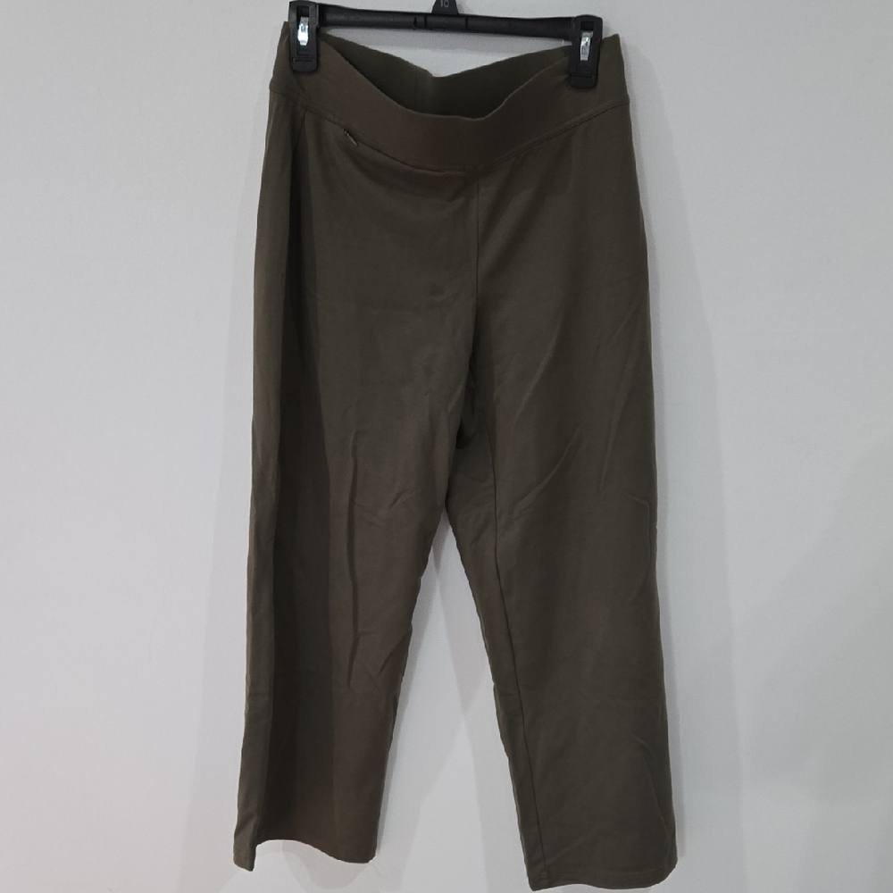 The Lands' End Sz SP Womens Khaki Army Green Stretch Cropped Leggings